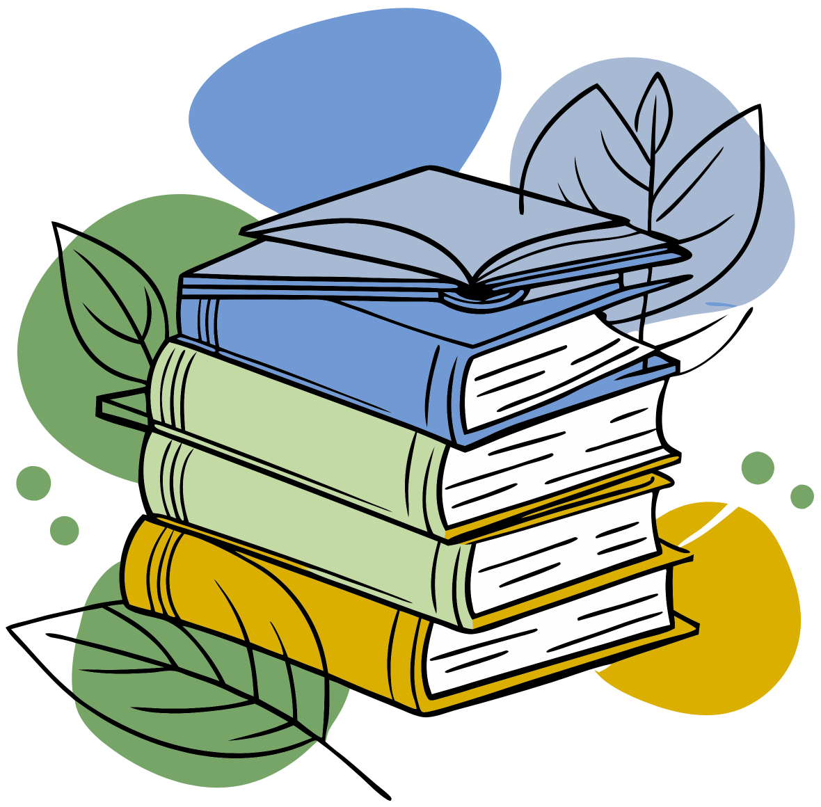 stack of books representing editorial standards and independence illustration