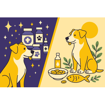 dog supplement myths myth vs fact illustration cartoon dog supplements